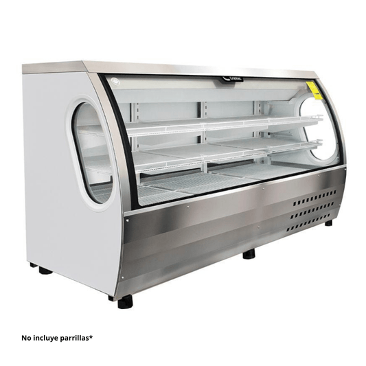 Criotec VCC-200 Vitrina Exhibidora Cristal Curvo Tiendas Panaderias Cafeterias Pastelerias Restaurante Abarrotes Postres Congelados Carnicerias Pescaderias Cocina Industrial Comdor Banquetes Pasteles Postres Pan Sandwich Bocadillos Bebidas Carne Marisco Helado. KitchenMax.Store. Envíos seguros a todo México. Cotiza hoy mismo.