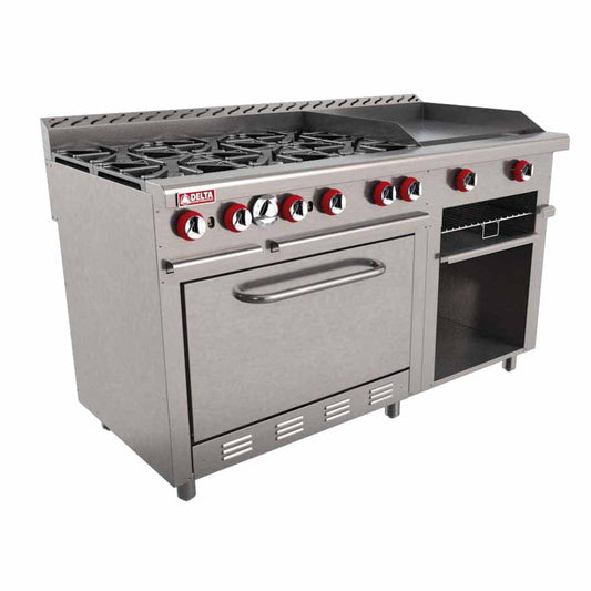 Delta Aquiles H6-GA Estufa 6 Quemadores Abiertos 1 Gratinador 1 Horno 1 Plancha -  - Delta - KitchenMax Store