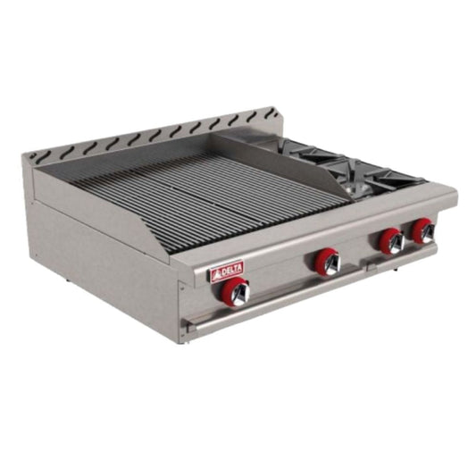 Delta 2-ASR-2-Q Mixto Parrilla Asador Gas Acero Inoxidable Asar Negocio Tostar Restaurante Cocina Comedor Industriales Asada Autoservicio Alta Cocina. Ideal para restaurante, cocina, industrial, tostar, abrasar, alta cocina, banquetes, alta cocina, negocio, cocinar, carne, res, puerco, pollo, hamburguesas, verduras, vegetales, elotes, barbecue, bbq, brochetas, carne asada, autoservicio, etc. KitchenMax.Store. Envíos seguros a todo México. Cotiza hoy mismo.v