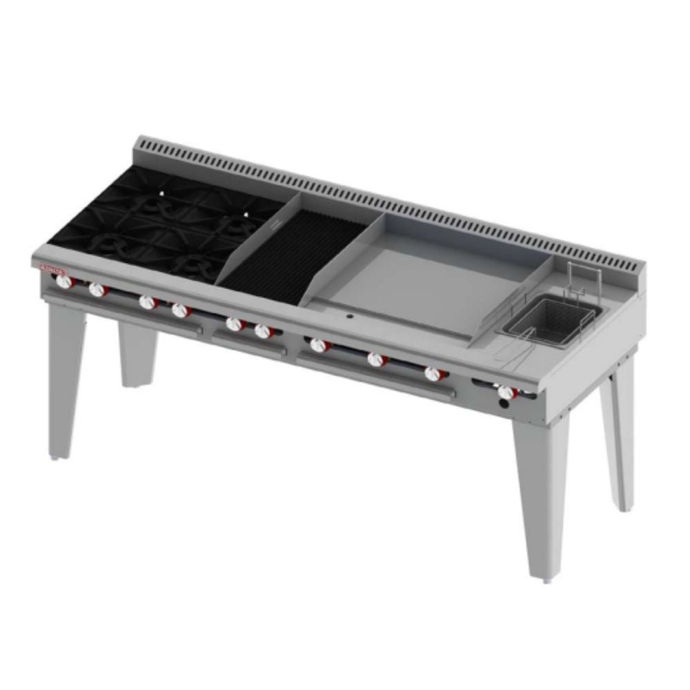 Delta Aquiles EM-M Estufa 4 Quemadores Abiertos 1 Asador 1 Freidor 1 Plancha -  - Delta - KitchenMax Store