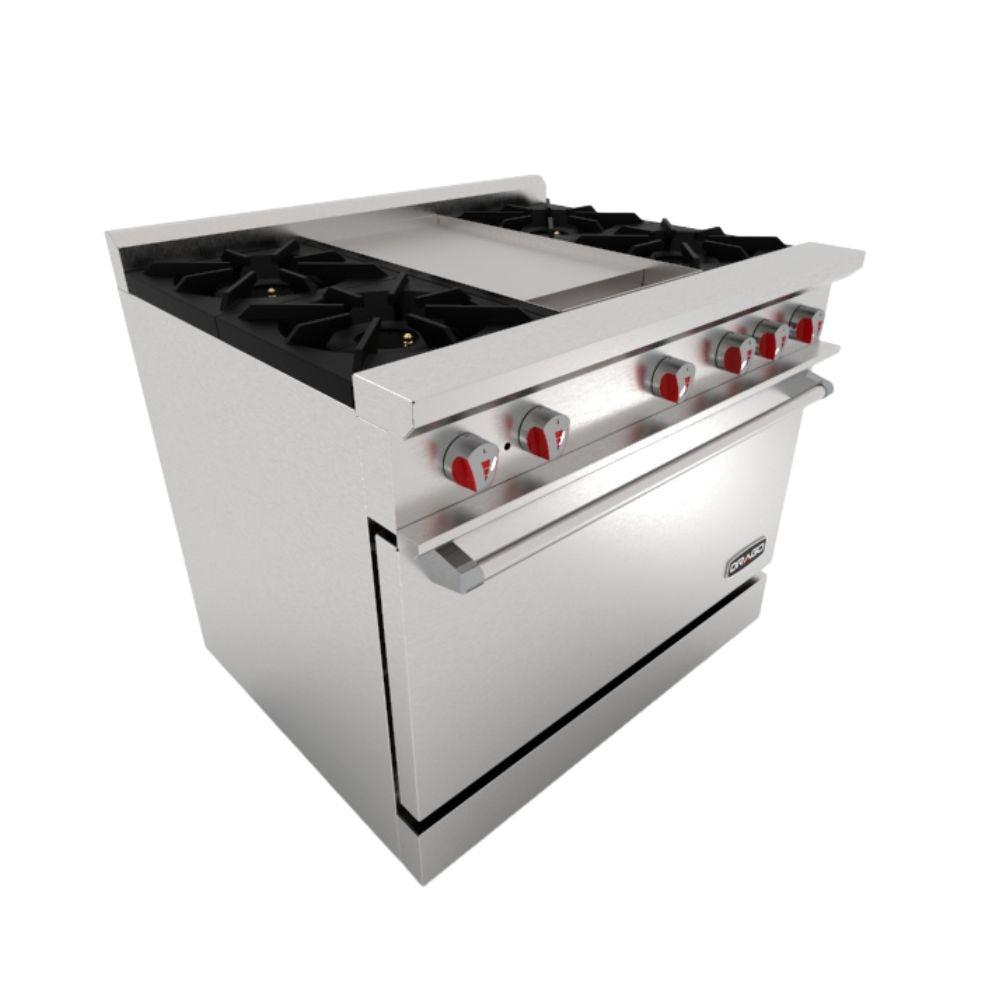 Drago CG-41P Estufa 4 Quemadores Horno Plancha -  - Drago - KitchenMax Store