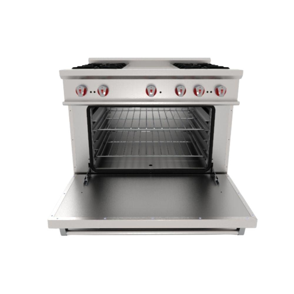 Drago CG-41P Estufa 4 Quemadores Horno Plancha -  - Drago - KitchenMax Store