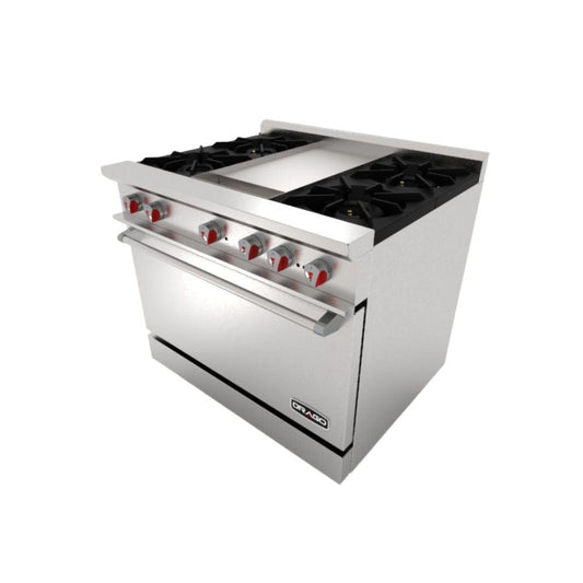 Drago CG-41P Estufa 4 Quemadores Horno Plancha -  - Drago - KitchenMax Store