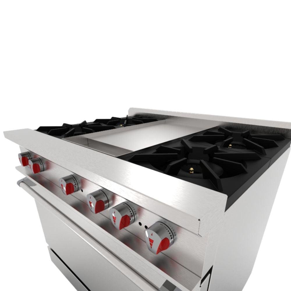 Drago CG-41P Estufa 4 Quemadores Horno Plancha -  - Drago - KitchenMax Store