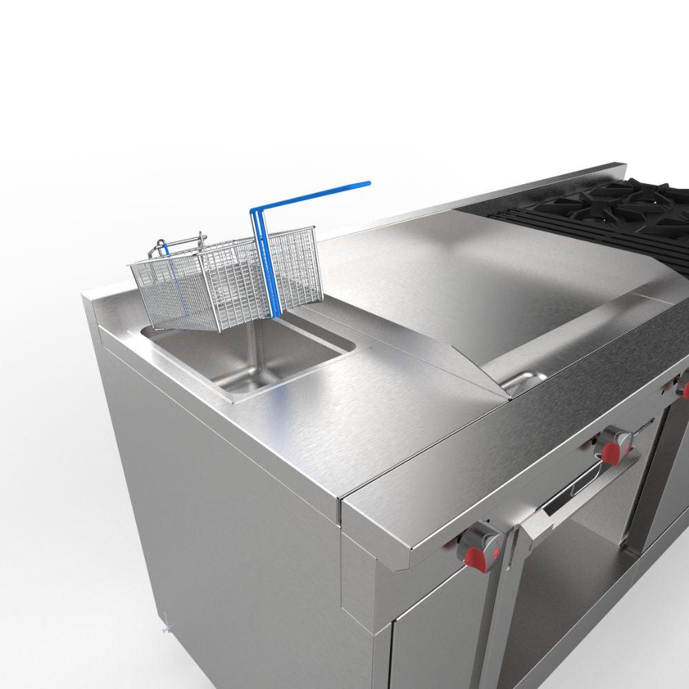 Drago UNIVERSAL Estufa 4 Quemadores Asador Radiante Freidor Gratinador Plancha 1 ft Acero Inoxidable -  - Drago - KitchenMax Store