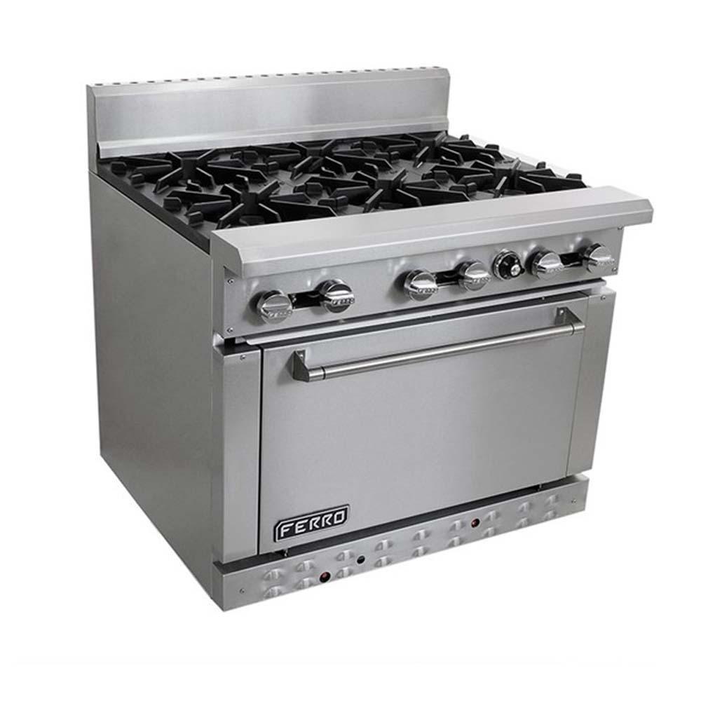 Ferro 23151401 Estufa 6 Quemadores Horno Acero Inoxidable - Estufa - Ferro - KitchenMax Store