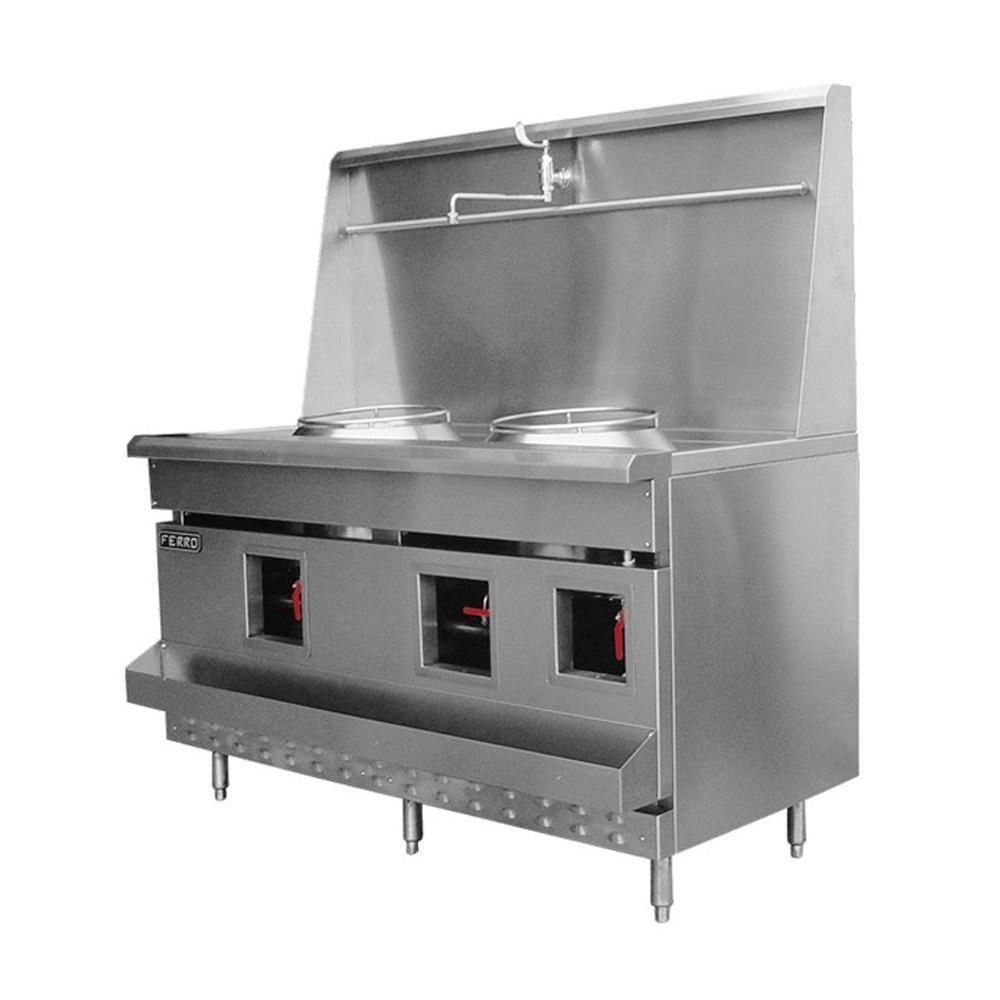 Ferro 23151604 Estufa Wok 2 Quemadores Acero Inoxidable - Estufa - Ferro - KitchenMax Store