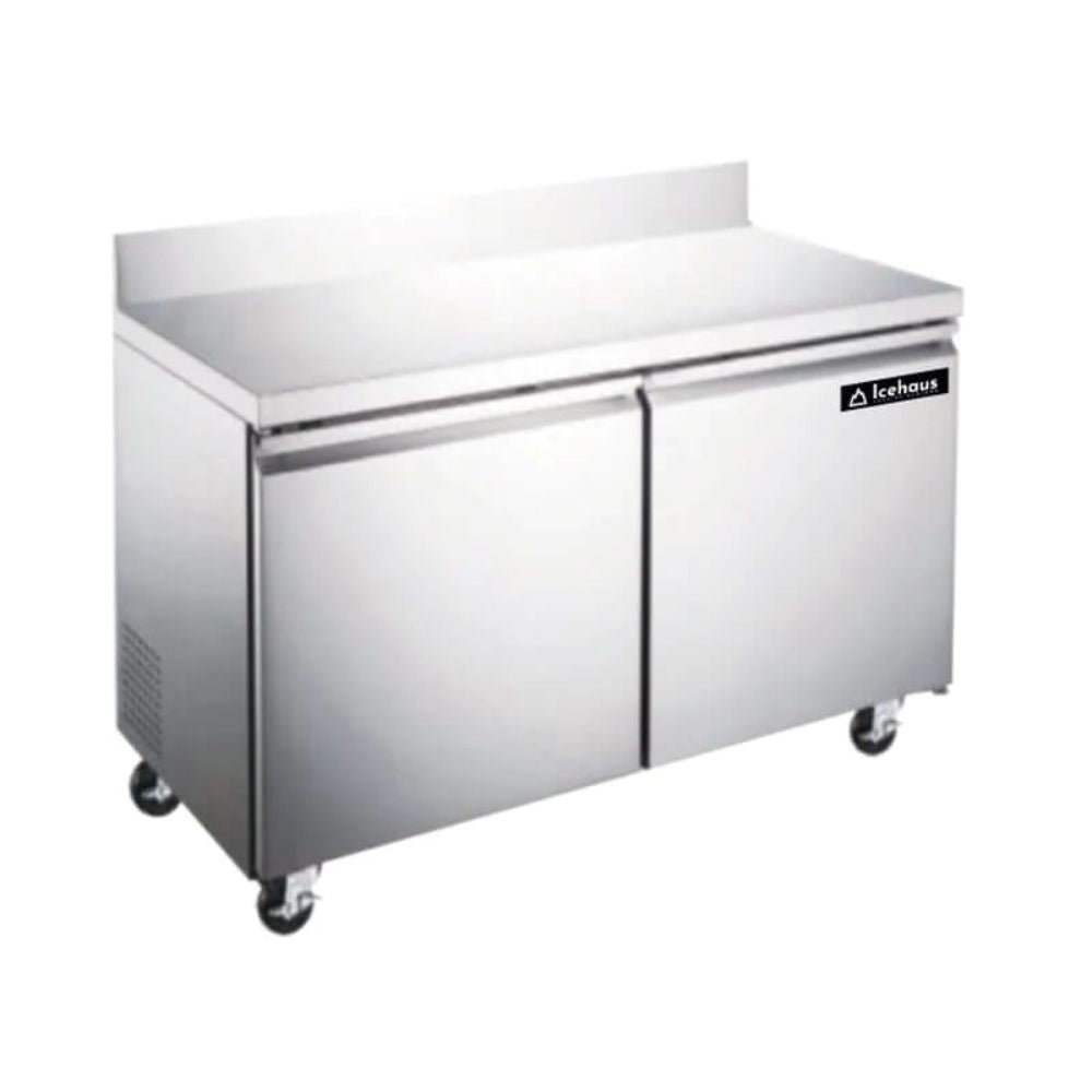 Icehaus MTC-2P-SS-01 Mesa De Trabajo/Congelador 2 Puertas 12 ft3 Bar Restaurante Cafeteria Guarniciones Comedores Industriales Cocinas Industriales Panaderia Carniceria Preparacion Sushi Postres Ensaladas Baguettes.  KitchenMax.Store. Envíos seguros a todo México. Cotiza hoy mismo.