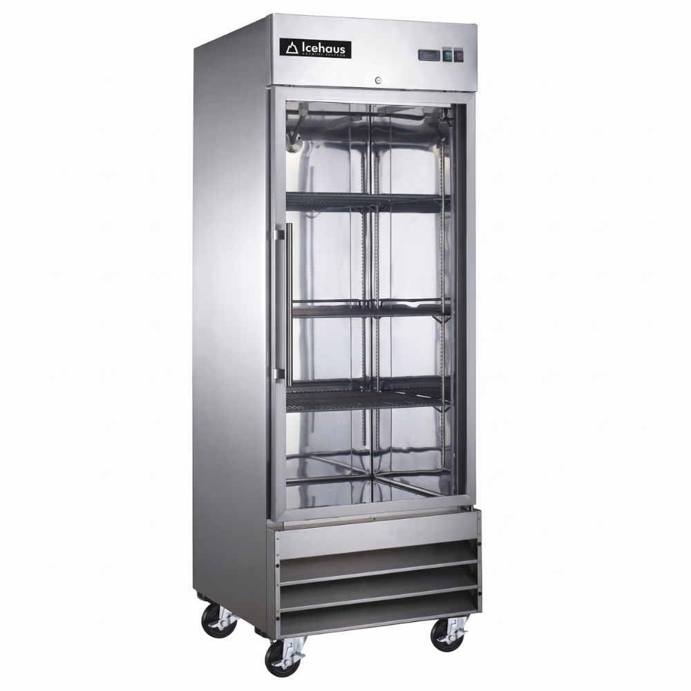 Icehaus CV-1PC-SS-01 Congelador Vertical 1 Puerta Cristal 23 Pies - 650 Litros