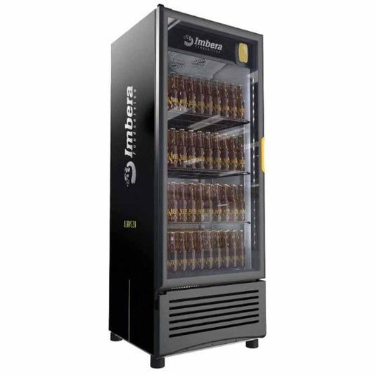 Imbera Ccv320 1024263 Refrigerador Cervecero Vertical con 1 Puerta de Cristal , 4 Parrillas y 17 Pies - 353 Litros de capacidad. Con iluminación LED,  Cuerpo esmaltado  Negro - Refrigeradores Verticales - Imbera - KitchenMax Store
