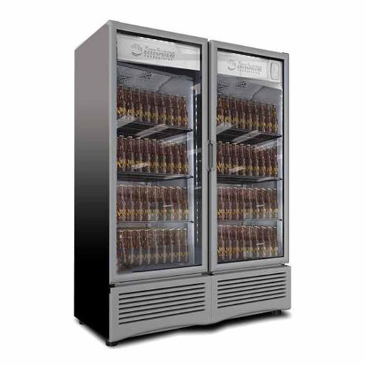 Imbera Ccv900 1022008 Refrigerador Cervecero Vertical con 2 Puertas Cristal, 10 Parrillas y 25.39 Pies -  719 Litros de capacidad. Con iluminación LED, Cuerpo esmaltado Negro - Refrigeradores Verticales - Imbera - KitchenMax Store