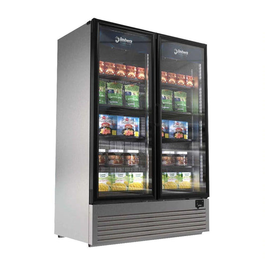 Imbera VFD43 Congelador Alto Desempeño Vertical 2 Puertas Cristal  14 Parrillas 43 Pies - 575 Litros Iluminacion LED Acero Inoxidable - Refrigerador Vertical - Imbera - KitchenMax Store
