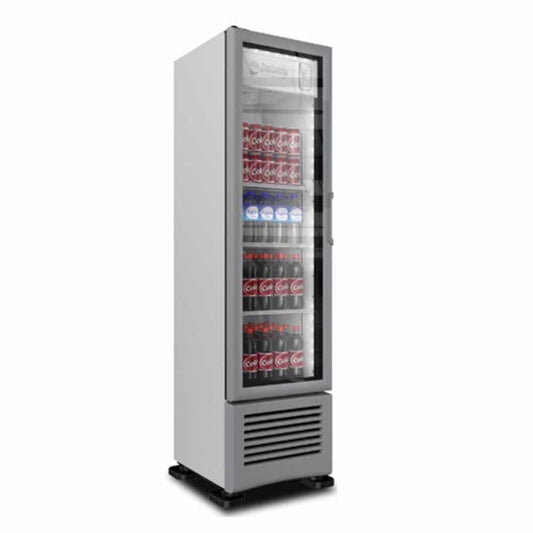 Imbera VL80 1023672 Refrigerador Vertical con 1 Puerta de Cristal, 4 Parrillas y 5.72 Pies -  162 Litros de capacidad. Con iluminación LED, Cuerpo esmaltado Gris - Refrigeradores Verticales - Imbera - KitchenMax Store