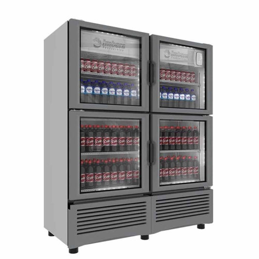 Imbera VRQ35 4P 1023530 Refrigerador Vertical con 4 Puertas de Cristal, 8 Parrillas y 22.84 Pies - 647 Litros de capacidad. Con iluminación LED, Cuerpo esmaltado Gris - Refrigeradores Verticales - Imbera - KitchenMax Store