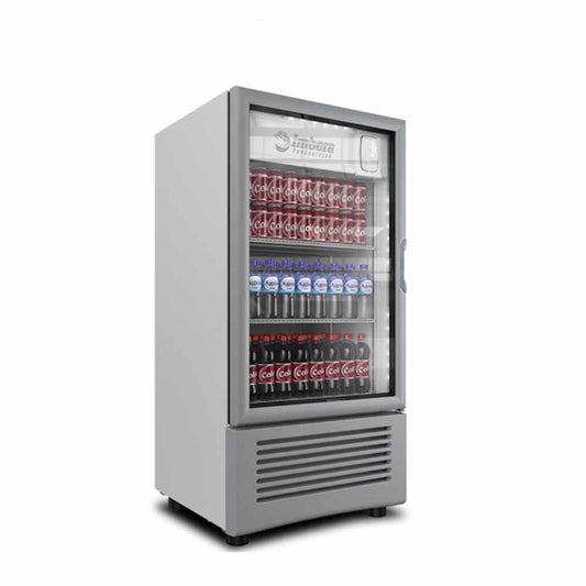 Imbera Vr11 1010852 Refrigerador Vertical con 1 Puerta de Cristal, 3 Parrillas y 8.47 Pies - 240 Litros de capacidad. Con iluminación LED, Cuerpo esmaltado Gris - Refrigeradores Verticales - Imbera - KitchenMax Store