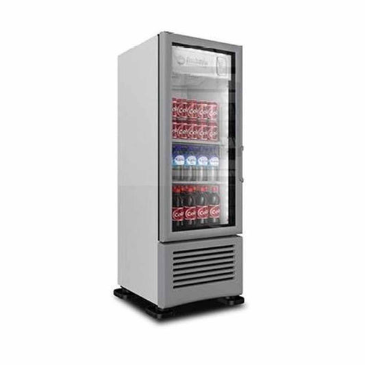 Imbera Vrs05 1023798 Refrigerador Vertical con 1 Puerta de Cristal, 3 Parrillas y 4.09 Pies - 116 Litros de capacidad. Con iluminación LED,  Cuerpo esmaltado Gris - Refrigeradores Verticales - Imbera - KitchenMax Store