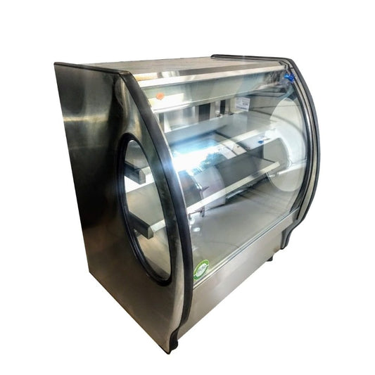 Masser RHNVCT 2000 EAIX Vitrina Refrigerada Cristal Curvo Pasteleria Reposteria Negocio Alimentos Pasteles Panes Exhibicion Industrial.  KitchenMax.Store. Envíos seguros a todo México. Cotiza hoy mismo.