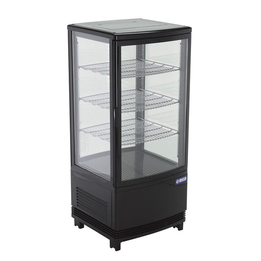 Migsa Rt-78L 2R Refrigerador De Exhibición Panorámica vertical con 2 Puertas de cristal curvo, 3 Parrillas y 3.03 Pies - 86 Litros de capacidad. Con iluminación LED, Cuerpo esmaltado Negro - Refrigeradores - Migsa - KitchenMax Store