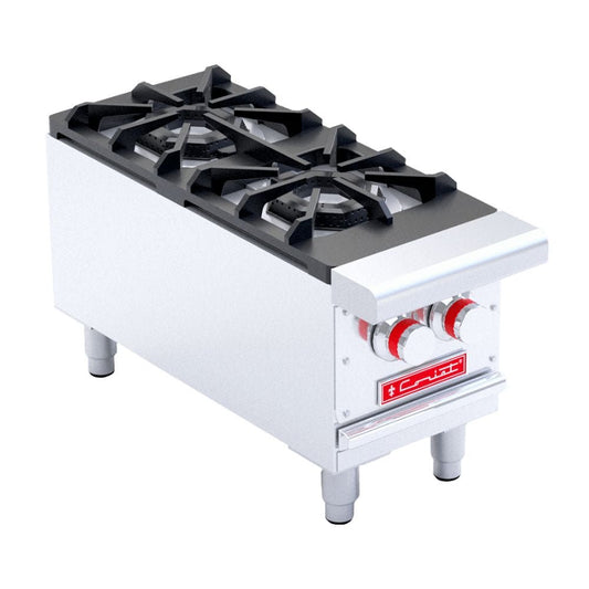 PARRILLA CORIAT PCV-2 DE MESA HD | Parrilla 2 Quemadores | 1 Parilla Hierro Fundido | 1 Cubierta Semi-Sellada | Gas | Comisariatos Comida corrida Funerarias Hoteleria Cafeteria Hospitales Comedores Industriales