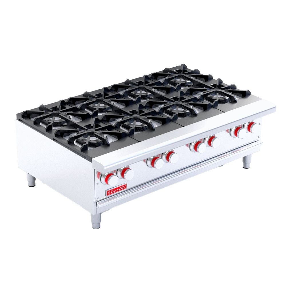 PARRILLA CORIAT PCV-8 DE MESA HD | Parrilla 8 Quemadores | 4 Parrillas Hierro Fundido | 4 Cubiertas Semi-Selladas | Gas | Parrilla Quemadores Restaurante Preparacion Coccion Cocina Industrial Charola Uso Rudo Alimentos Sin Horno Base Respaldo Hierro Piloto Aislamiento Térmico Gas Cafetería Bistró Hotel Gourmet