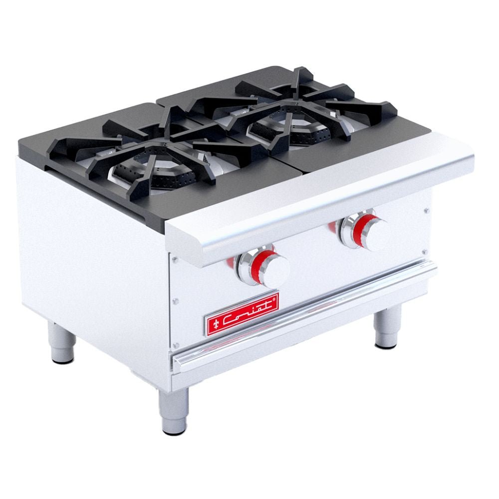 PARRILLA CORIAT PCH-2 DE MESA HD | Parrilla 2 Quemadores | 2 Parrillas Hierro Fundido | 2 Cubiertas Seme-Selladas | Gas | Quemadores Parrilla Sin Horno Charola Derrame Compacta Hierro Piloto Coccion Cocina Industrial Negocio Comida Preparacion de alimentos Restaurante Temperatura Base