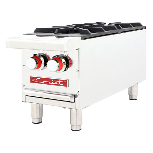 PARRILLA CORIAT PCV-2 DE MESA MASTER | Parrilla | 2 Quemadores en Hierro Fundido| Sobre Cubierta Semi-sellada | Gas | Comisariatos Comida corrida Funerarias Hotelería Cafetería Hospitales Comedores Industriales