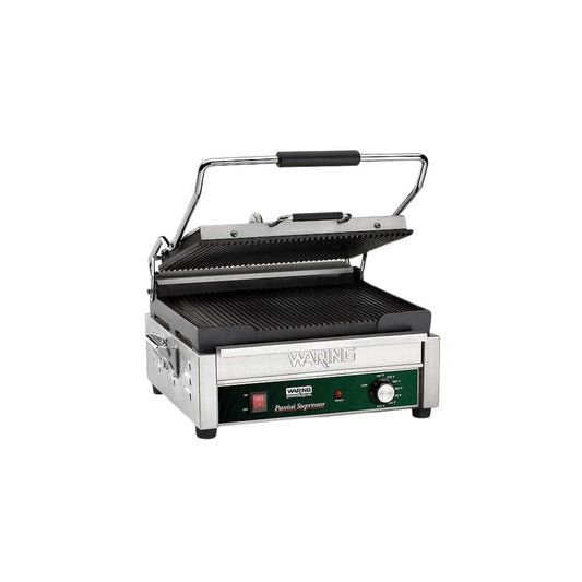 PLANCHA PANINI WARING WPG250 | Plancha Panini | Acero Inoxidable | Cafetería Restaurante Desayunador Sandwiches Paninis Tostar Calentar Pan Tostadas Calientes Crujientes Prensa Cocina Restaurantes Cafeteria Establecimiento Comida Comida Rapida Bares Panaderias