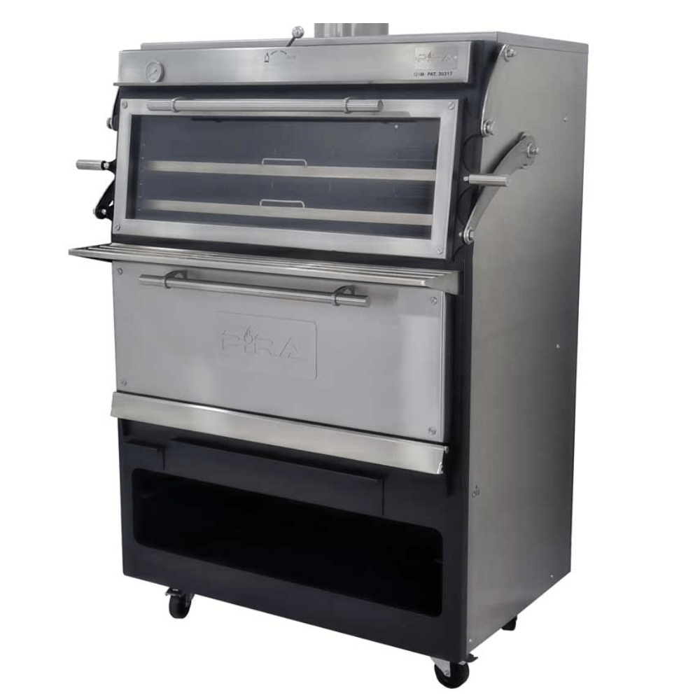 Pira 120 LUX SD/ED 120.108 Horno Vertical Doble Puerta Extragrande Carbon Leña Comida Gourmet Cortes Carnes Pescados