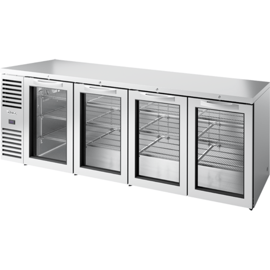 REFRIGERADOR DE BARRA TRUE TBR108-RISZ1-L-S-GGGG-1 | Refrigerador de Barra | 4 Puertas Cristal | Acero Inoxidable | para Barra Libre Restaurante Bar