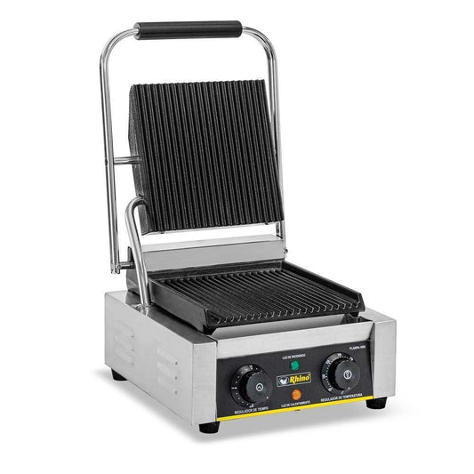 Rhino PLANPA-1800 Plancha Panini Electrica Gabinete Acero. Ideal para su uso en restaurantes, cocina industriales, comedores, banquetes, industriales, guardar, sellar, conservar, etc. KitchenMax.Store. Envíos seguros a todo México. Cotiza hoy mismo.