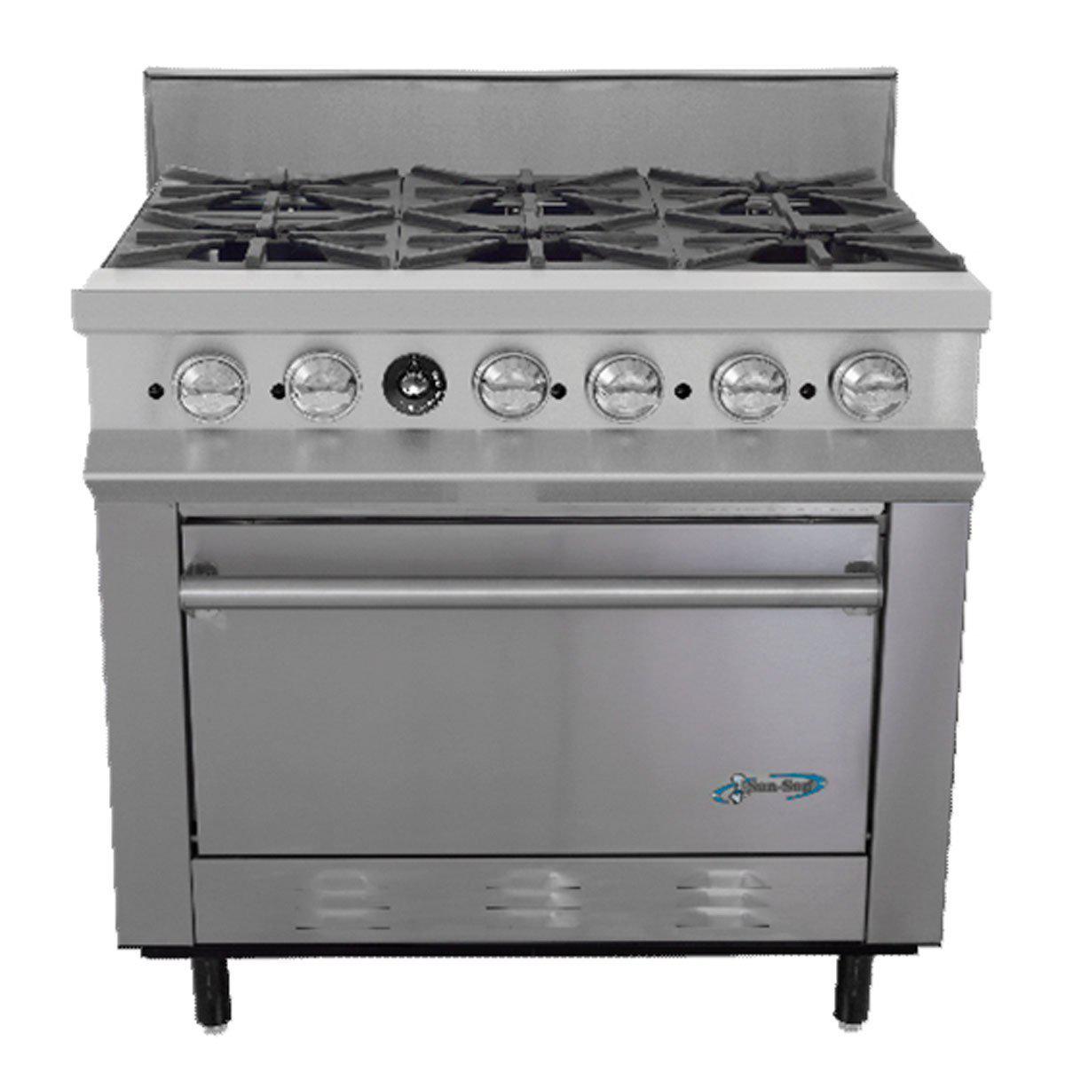 San-Son SSE6Q Estufa ECO Acero Inoxidable 6 Quemadores Hélice Horno - Estufas / Mixtos / Con y sin Horno - San Son - KitchenMax Store
