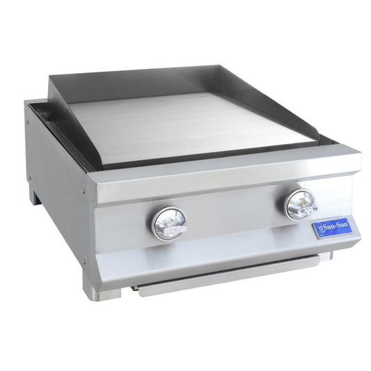 San-Son SSP24 Plancha Frente 30 cm Gas 2 Controles Acero Inoxidable Gris - PLANCHAS A GAS - San Son - KitchenMax Store