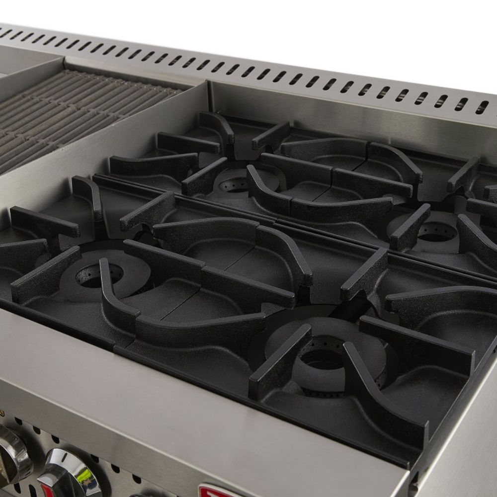 Torrey EST-MA6G CQESTMA6025 Estufa Maestra 4 Quemadores 1 Asador 1 Freidor 1 Gratinador 1 Horno 1 Plancha Acero Inoxidable -  - Torrey - KitchenMax Store