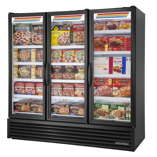 True FLM-81F~TSL01 Congelador Exhibidor Vertical 3 Puertas Cristal 12 Parrillas -  - True - KitchenMax Store
