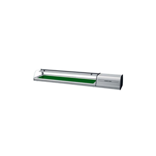 VITRINA INFRICO VSU8PR | Vitrina Exhibidora para Sushi | 197.2 cm |  Cristal Curvo | Acero Inoxidable | Sushi Buffet Restaurante Comida China Sushi Cafeteria Restaurante Bares Tiendas Convivencia Buffet Alimentos
