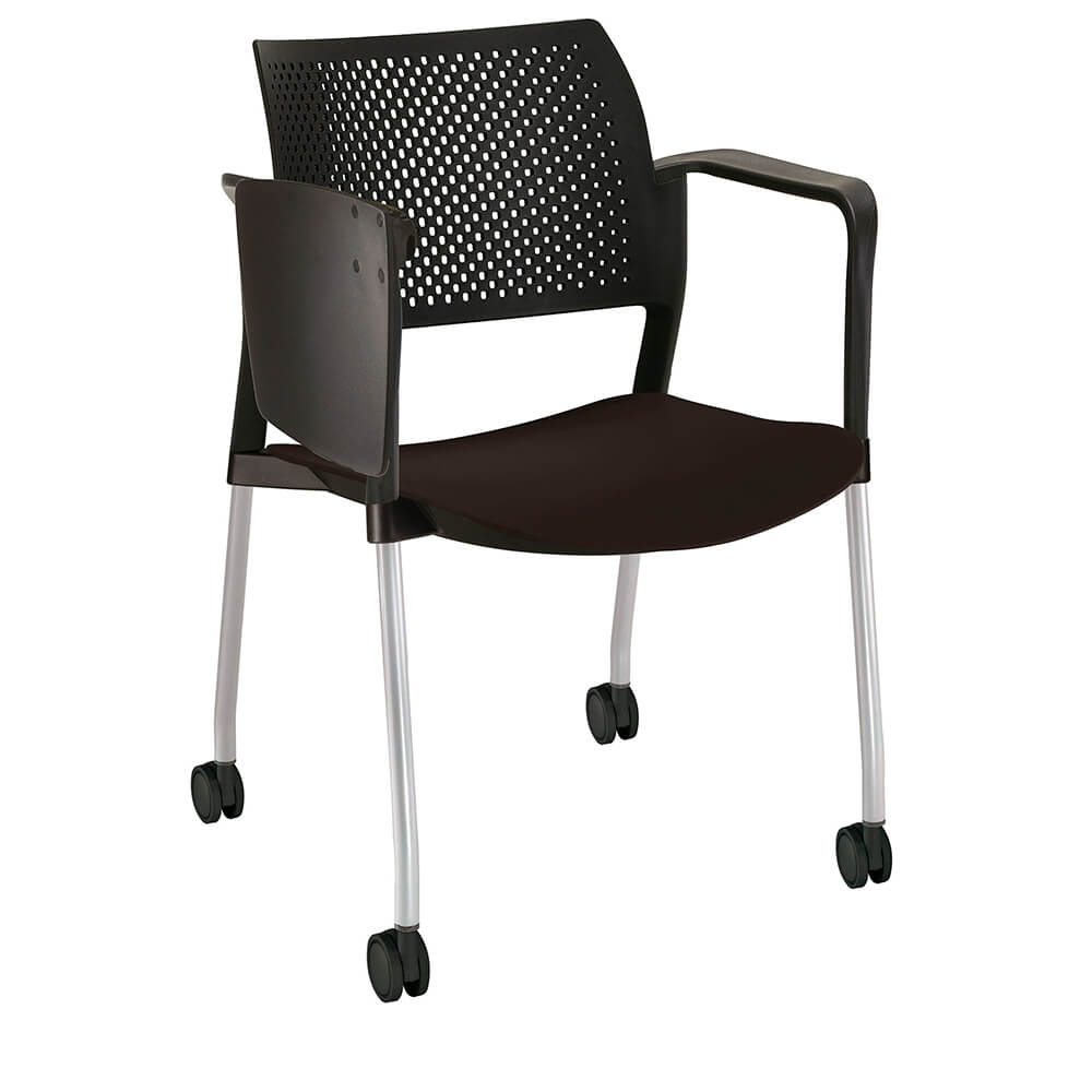 PUPITRE OFFIHO KYOS OHP-324 | Pupitre Mesabanco Butaca | con Rodajas | Paleta Lateral Abatible | Negro | Polipropileno | Interior | Universidad Aula Capacitación